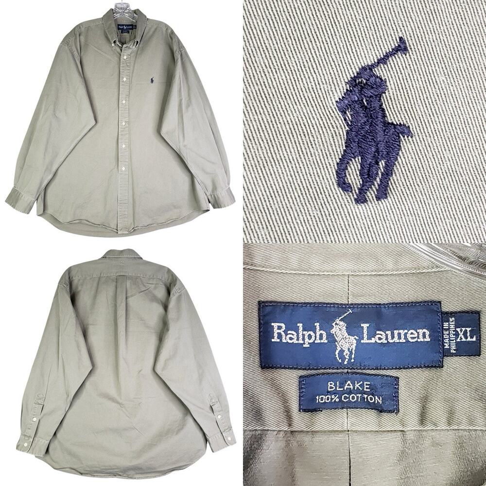 Polo Ralph Lauren Shirt Oxford Button Down Men’s Size XL Solid Green LS
